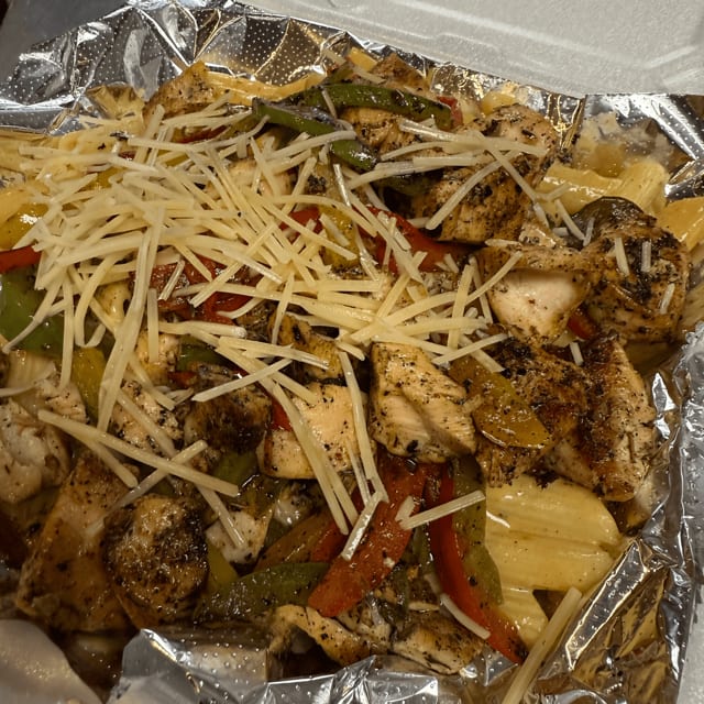 Salmon Rasta Pasta.